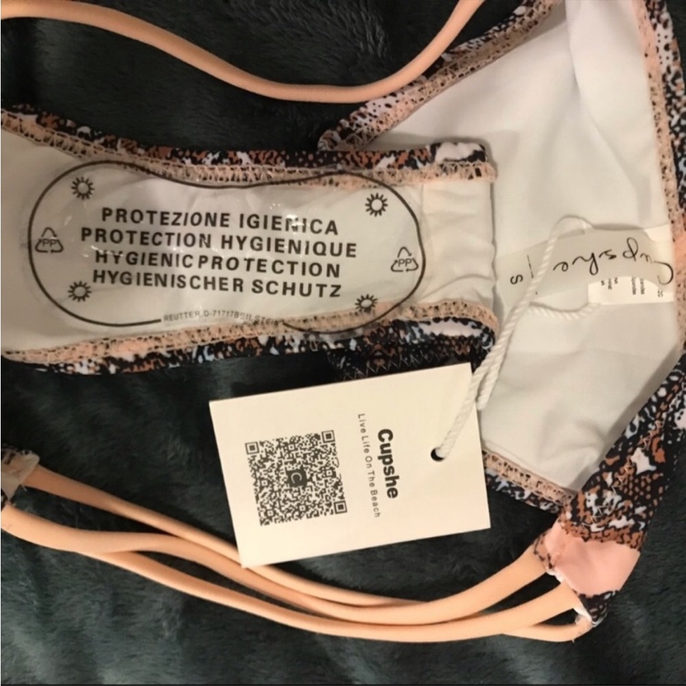 NWT Snakeskin Coral Strappy Swim Bottoms size Small - Picture 5 of 5